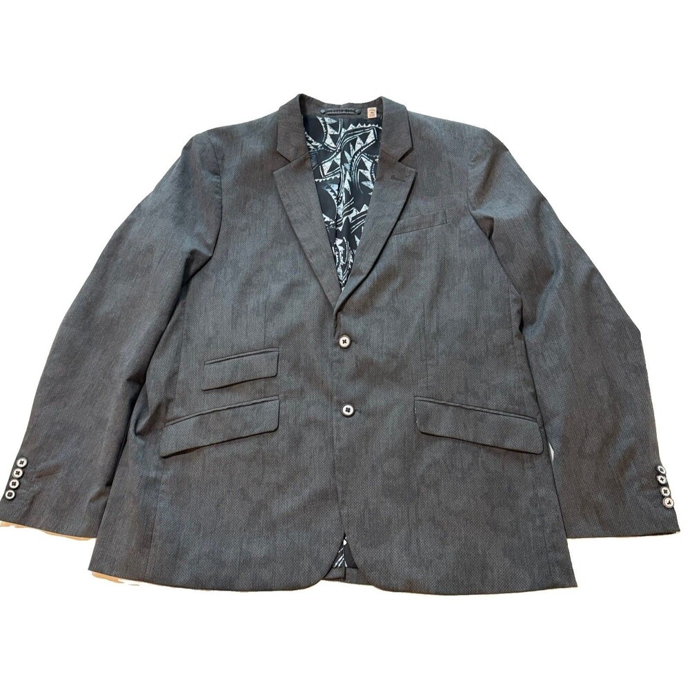 Robert Graham Blazer Men 46R Gray Wool Blend 2-Button Sports Jacket Blazer 24x30